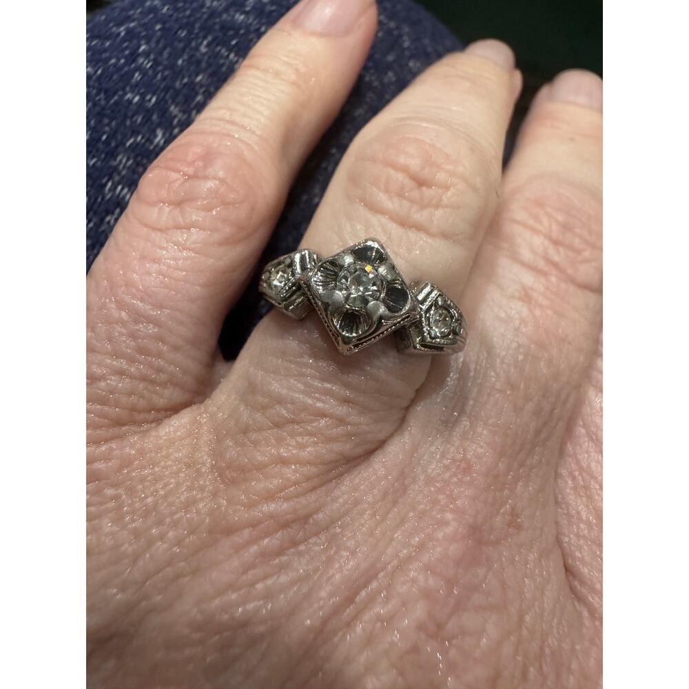 Vintage Art Deco Style Rhinestone Ring